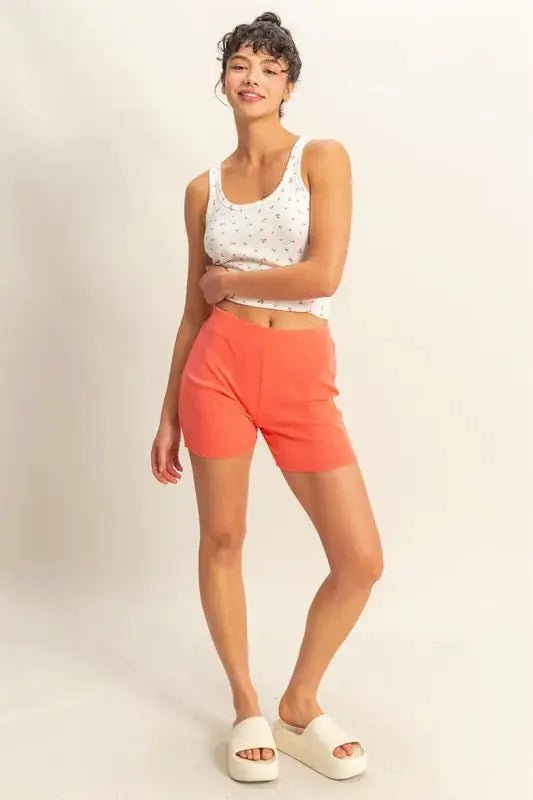 HYFVE High Waist Ribbed Fitted Biker Shorts - Fritsch & Co.