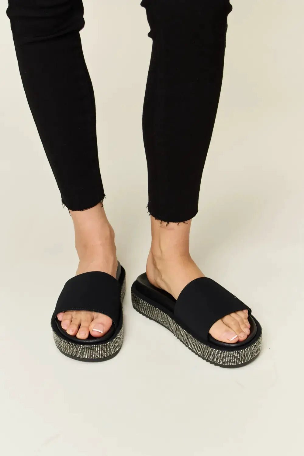 Forever Link Open Toe Rhinestone Platform Sandals - Fritsch & Co.