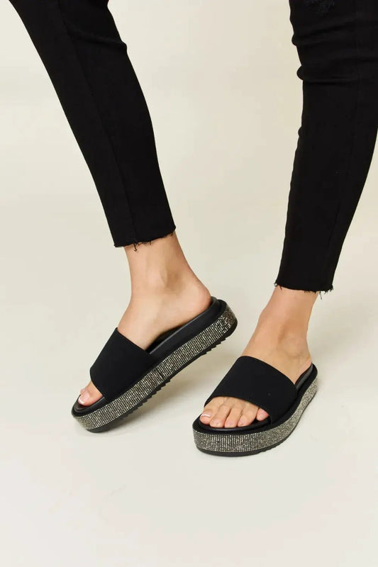 Forever Link Open Toe Rhinestone Platform Sandals - Fritsch & Co.