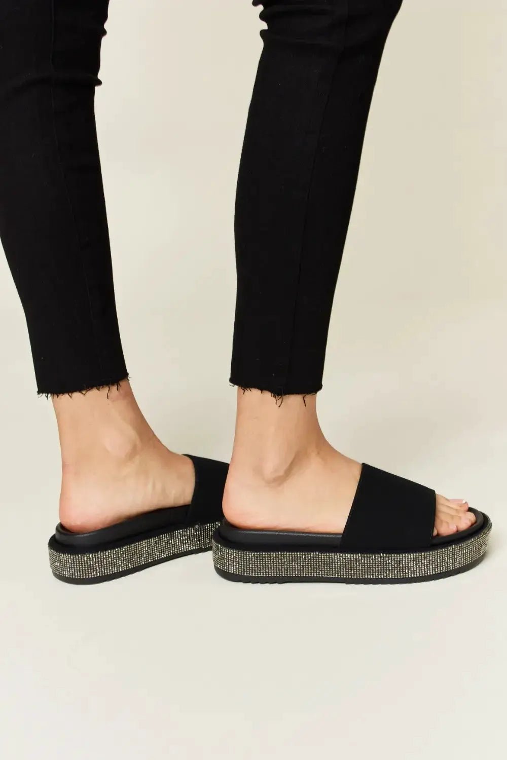Forever Link Open Toe Rhinestone Platform Sandals - Fritsch & Co.