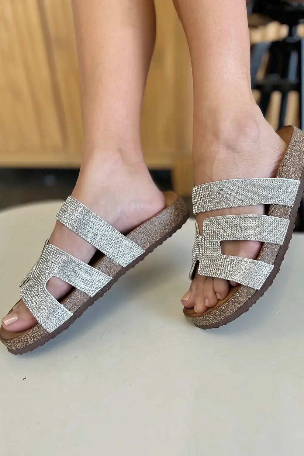Forever Link Rhinestone Open Toe Sandals - Fritsch & Co.
