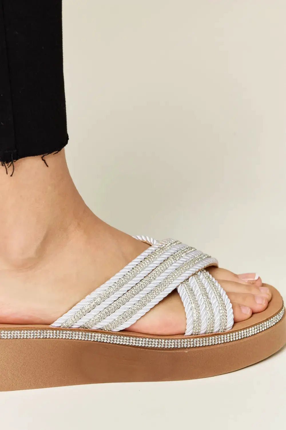 Forever Link Rhinestone Platform Wedge Sandals - Fritsch & Co.