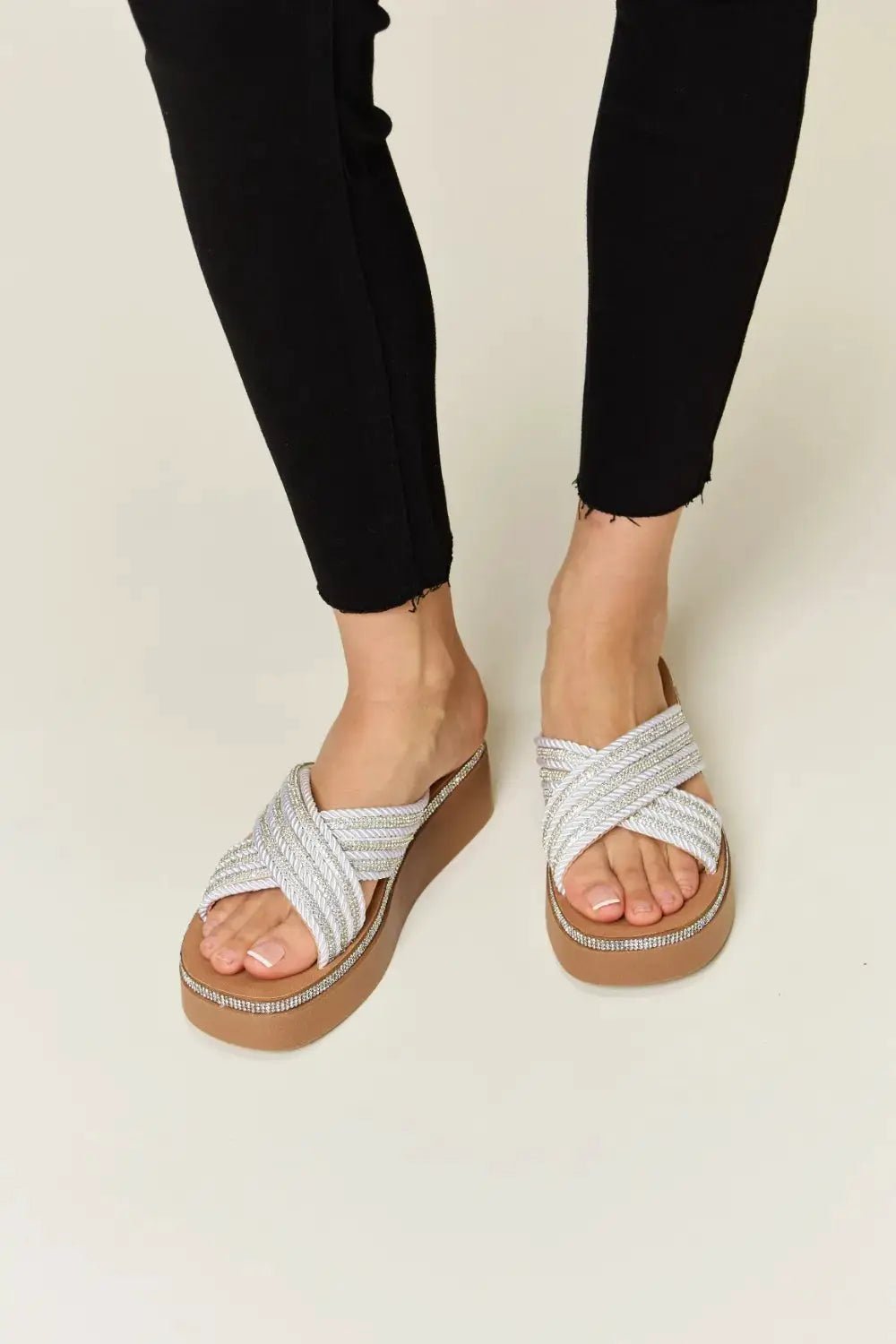 Forever Link Rhinestone Platform Wedge Sandals - Fritsch & Co.