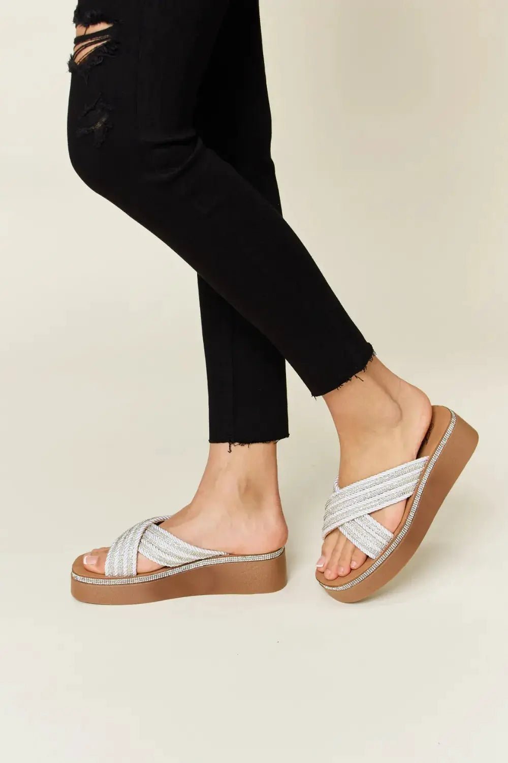 Forever Link Rhinestone Platform Wedge Sandals - Fritsch & Co.