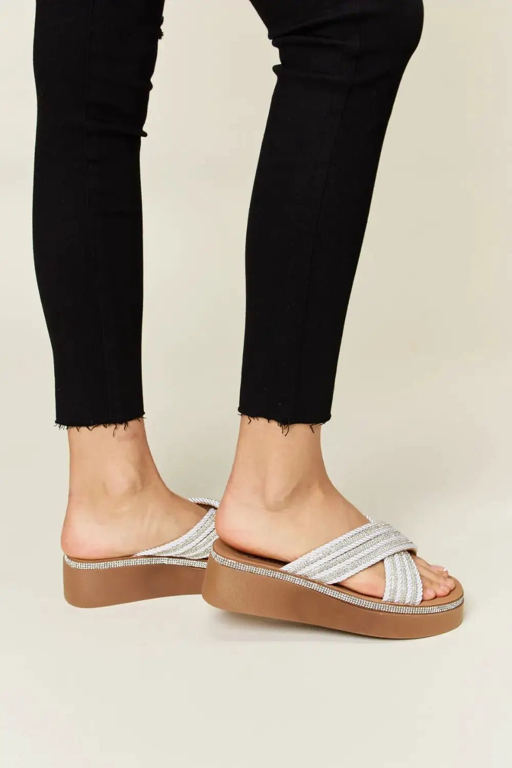 Forever Link Rhinestone Platform Wedge Sandals - Fritsch & Co.