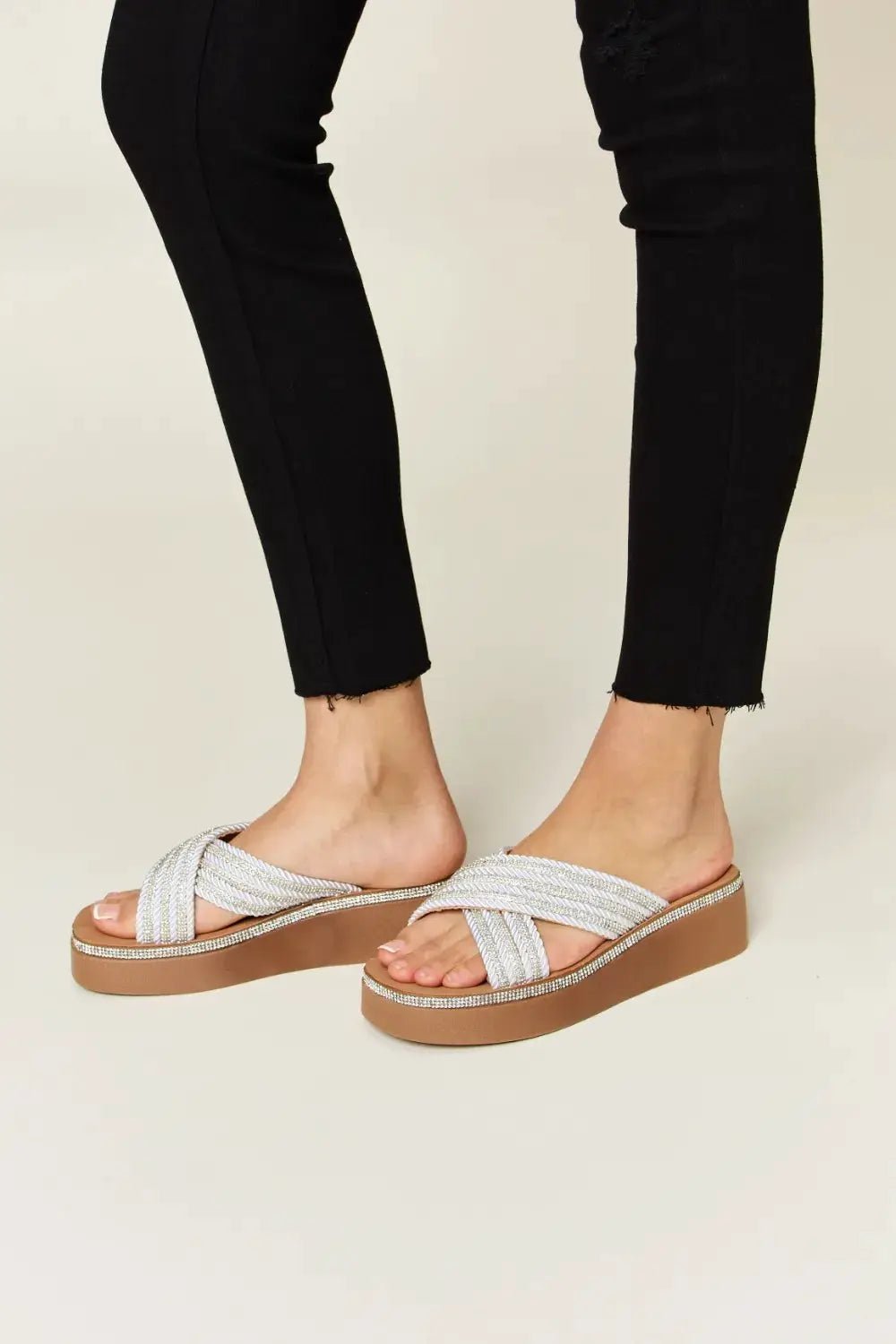 Forever Link Rhinestone Platform Wedge Sandals - Fritsch & Co.