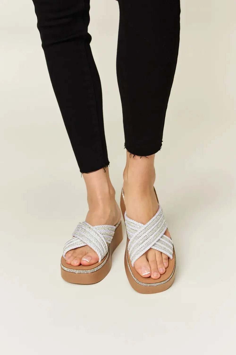 Forever Link Rhinestone Platform Wedge Sandals - Fritsch & Co.