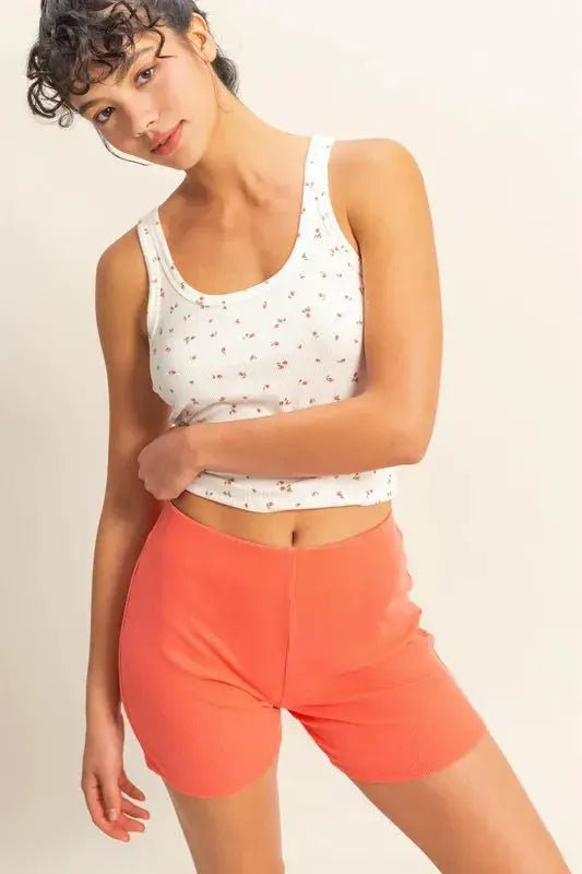 HYFVE High Waist Ribbed Fitted Biker Shorts - Fritsch & Co.