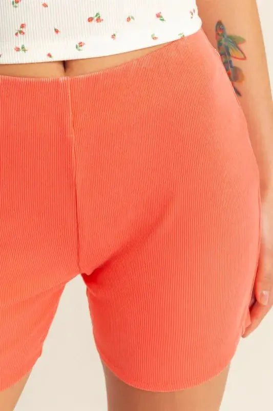 HYFVE High Waist Ribbed Fitted Biker Shorts - Fritsch & Co.