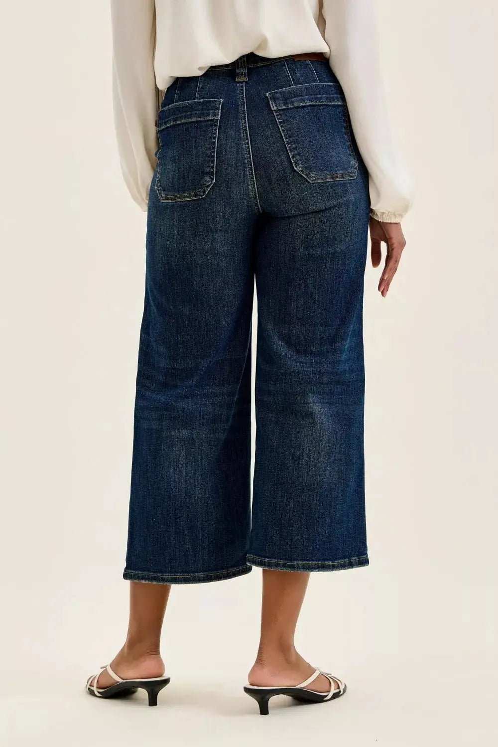 Judy Blue High Waist Wide Crop Utility Jeans With Patch Pockets - Fritsch & Co.