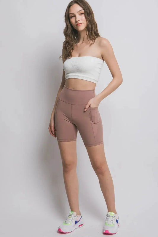 Love Tree High Waist Seam Detail Active Shorts - Fritsch & Co.