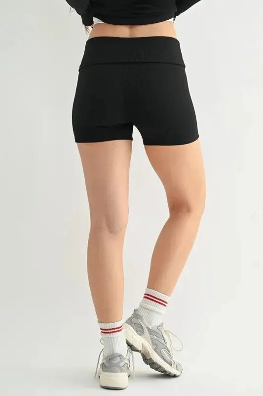 MONO B Ribbed Foldover Waist Shorts - Fritsch & Co.
