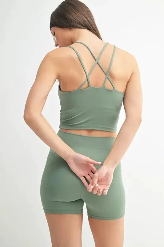 MONO B Venice Cloud Light Crisscross Sports Bra - Fritsch & Co.