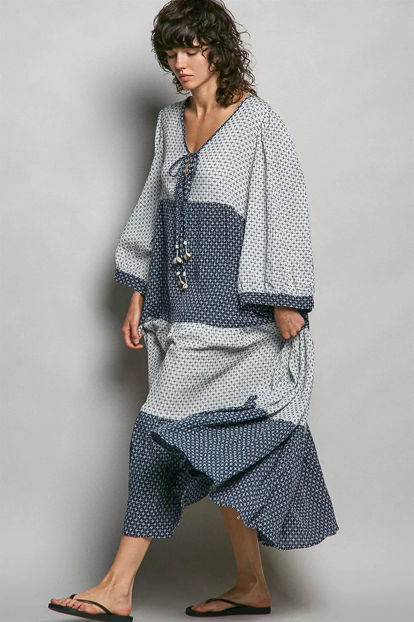 POL Tiered Boho Two - Tone Maxi Dress - Fritsch & Co.