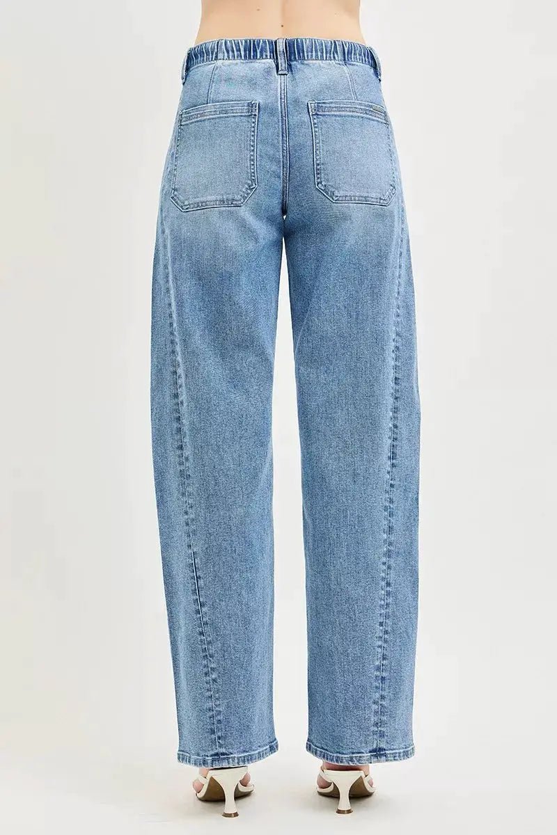 Risen Relaxed Fit Stretch Jeans With Drawstring Waist For Women - Fritsch & Co.