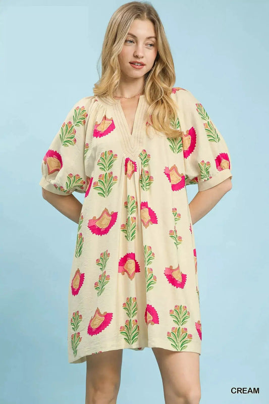 Umgee Abstract Print Mini Dress - Fritsch & Co.