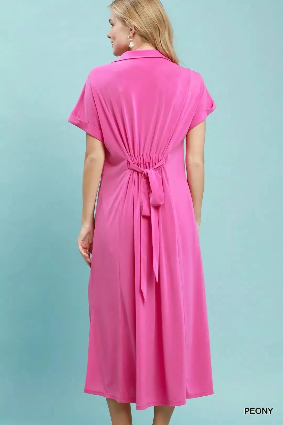 Umgee Collared Belted Midi Dress - Fritsch & Co.