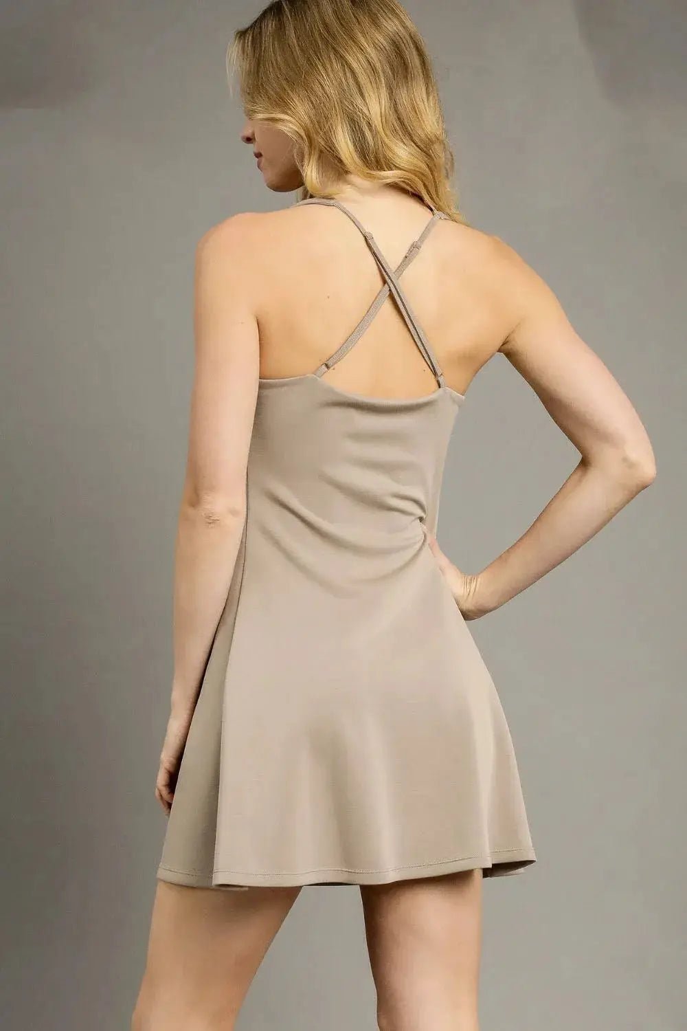 Umgee Crisscross Square Neck Active Dress - Fritsch & Co.