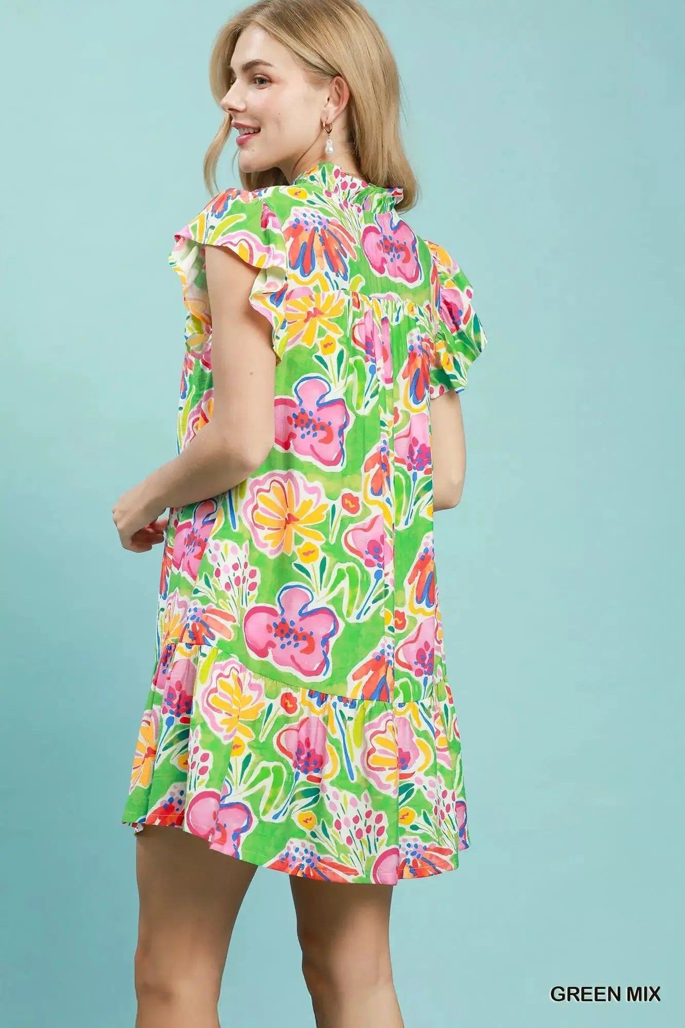 Umgee Floral Ruffle Mini Dress - Fritsch & Co.