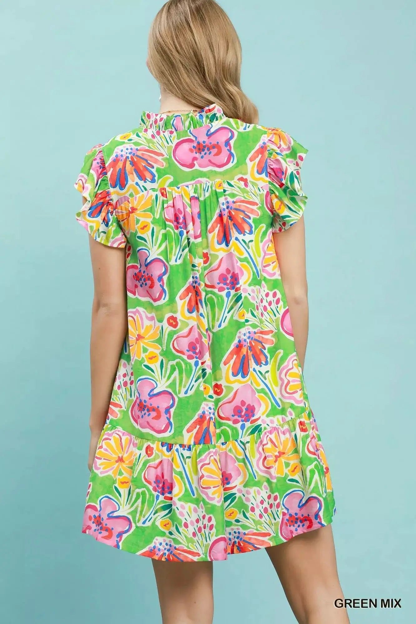 Umgee Floral Ruffle Mini Dress - Fritsch & Co.