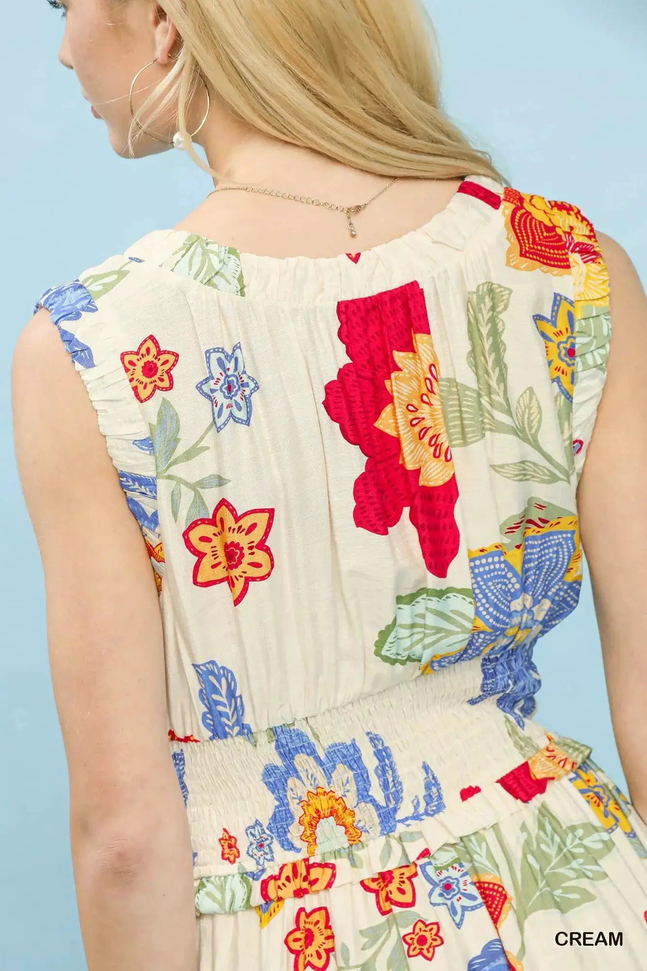 Umgee Floral Smocked Midi Dress - Fritsch & Co.