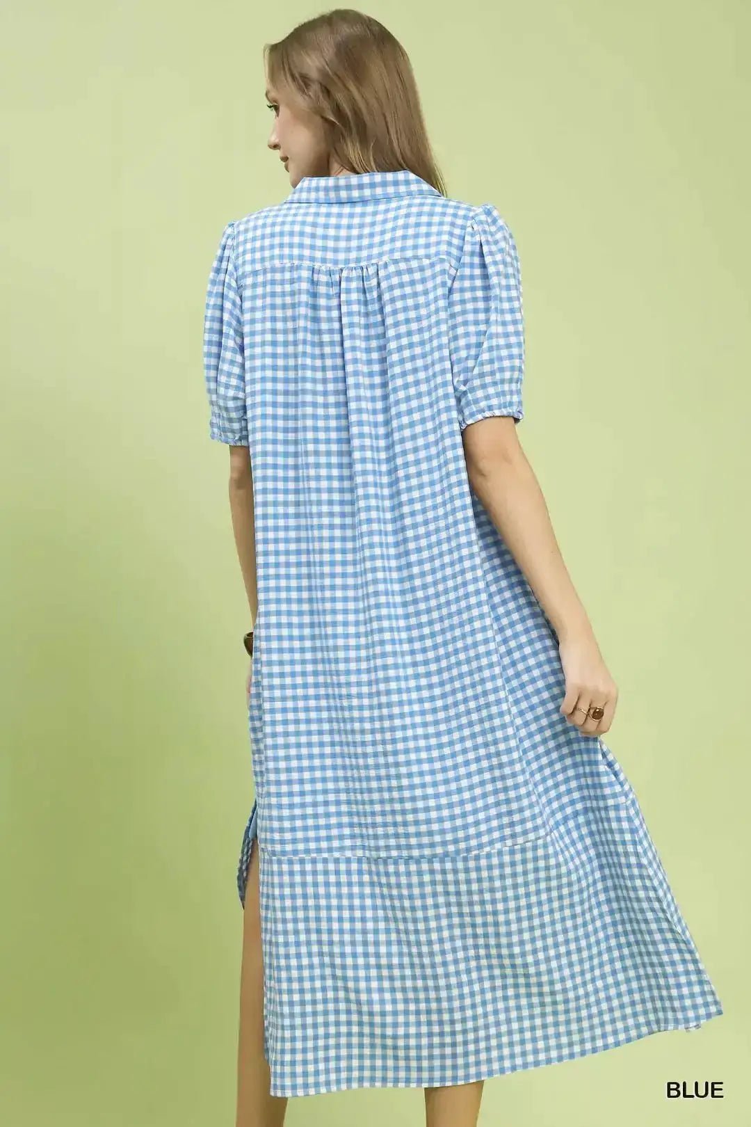Umgee Gingham Midi Dress with Side Pockets - Fritsch & Co.