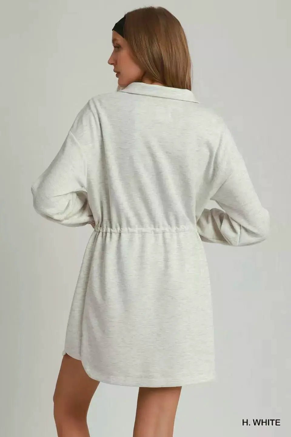 Umgee Half Zip - Up Drawstring Waist Dress - Fritsch & Co.