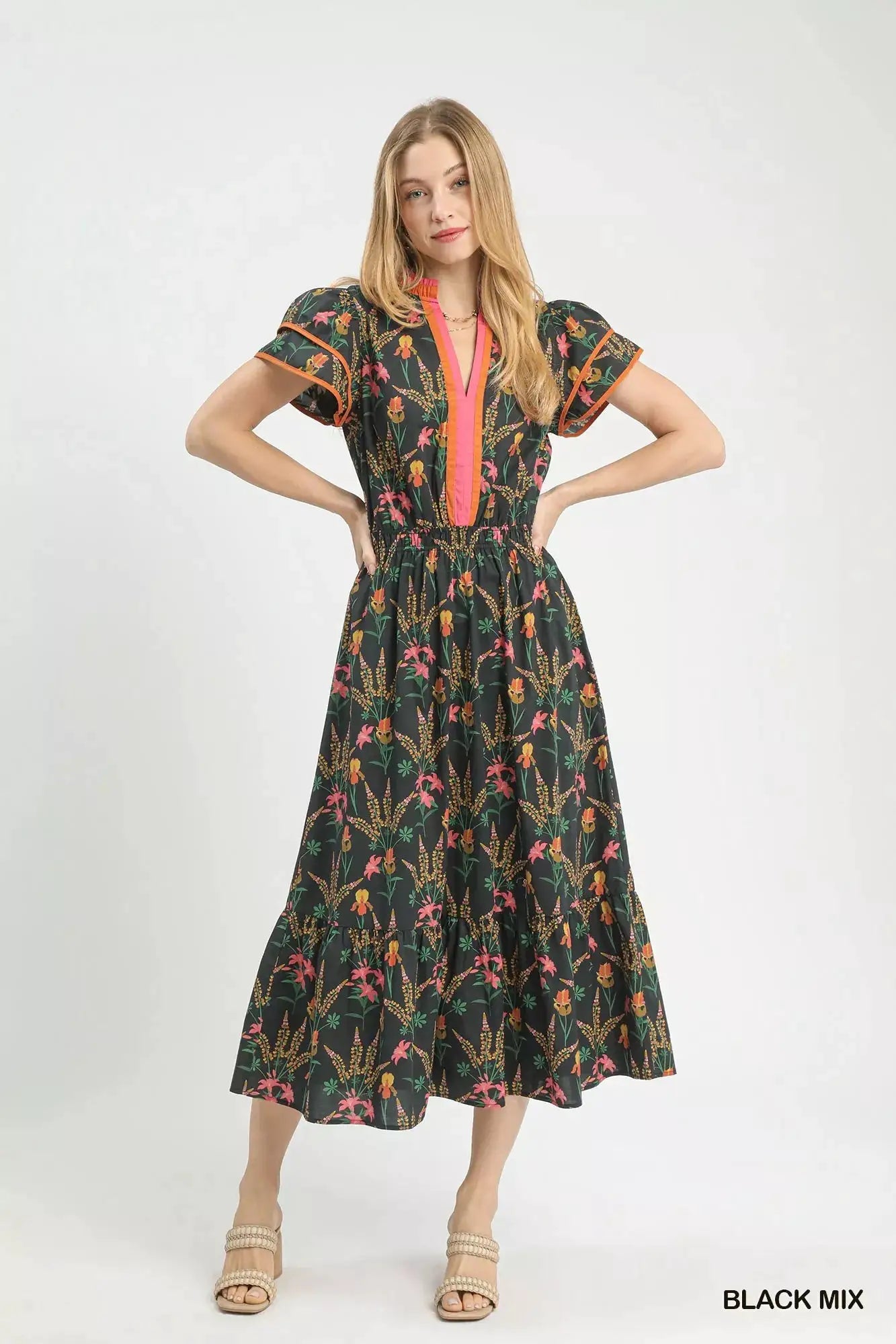 Umgee Mix Floral Midi Dress - Fritsch & Co.