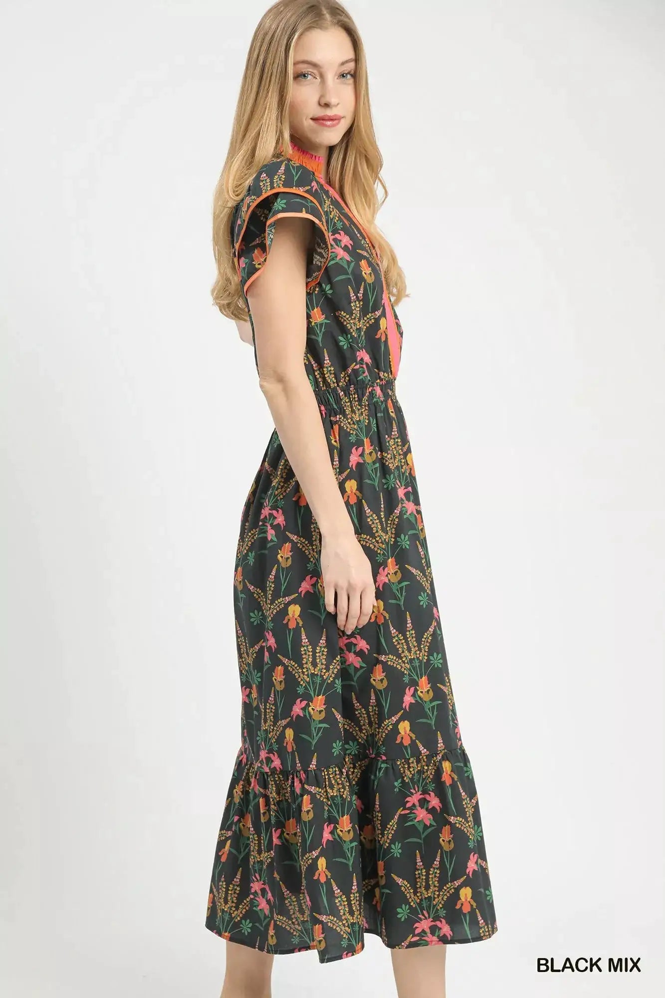 Umgee Mix Floral Midi Dress - Fritsch & Co.