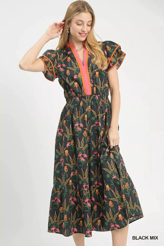 Umgee Mix Floral Midi Dress - Fritsch & Co.