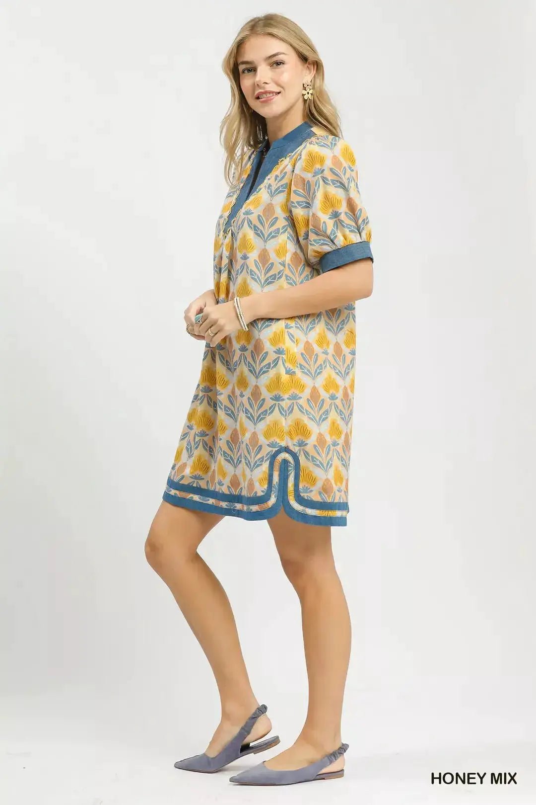 Umgee Mix Tile Print Mini Dress - Fritsch & Co.