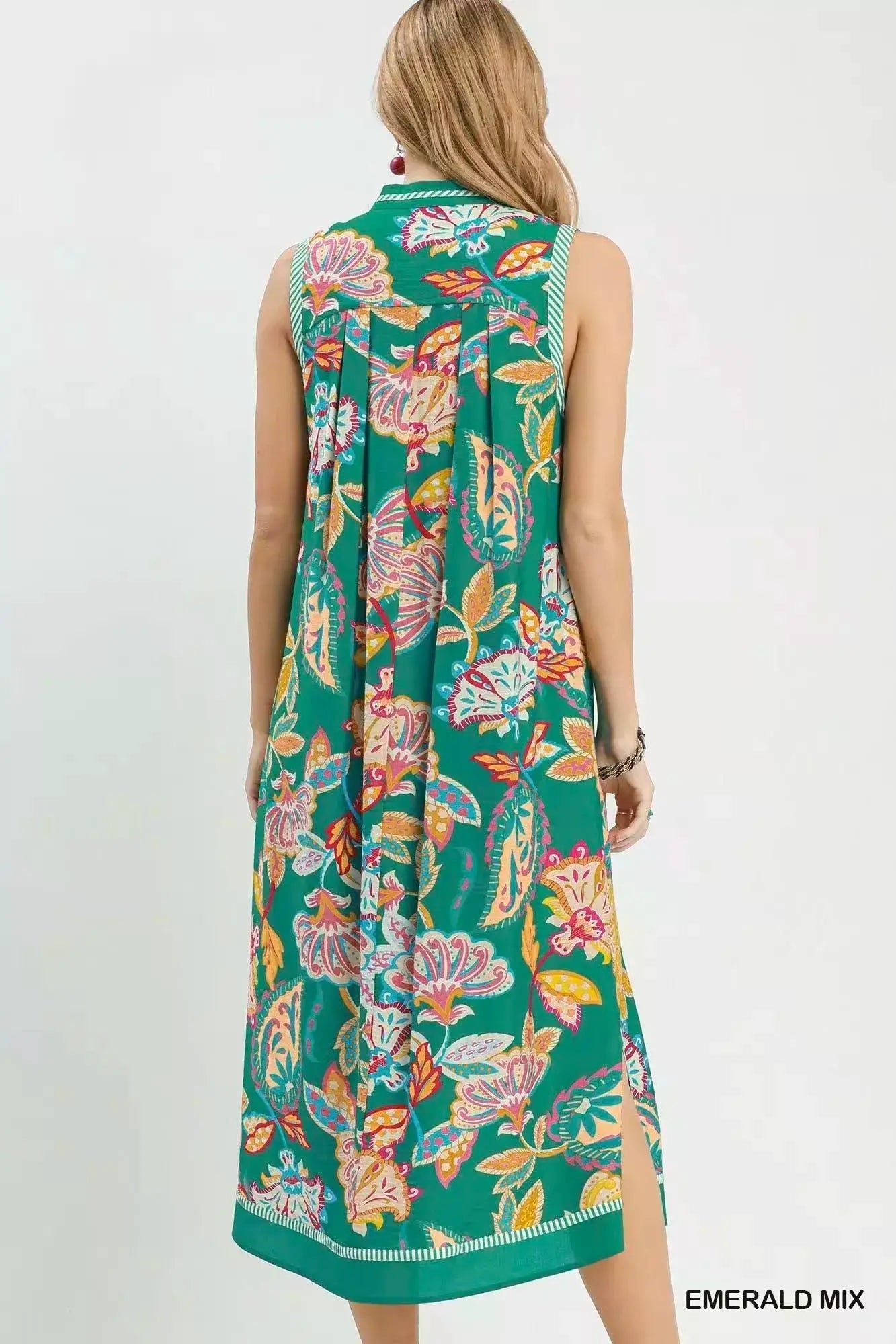 Umgee Paisley Floral Sleeveless Midi Dress - Fritsch & Co.