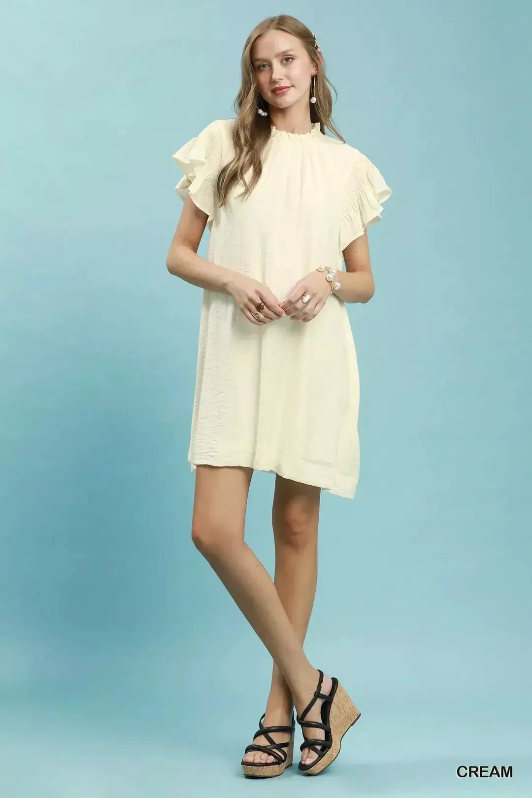 Umgee Ruffle Flutter Sleeve Dress - Fritsch & Co.