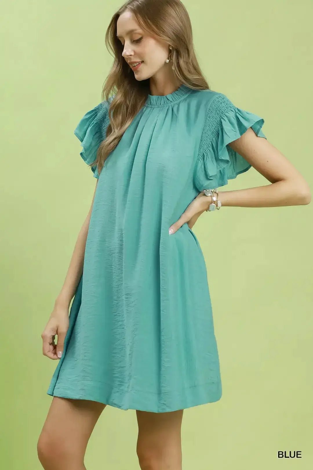 Umgee Ruffle Flutter Sleeve Dress - Fritsch & Co.