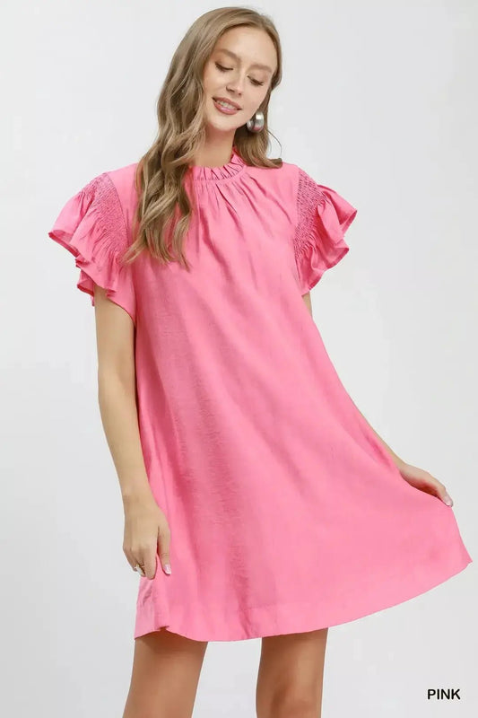 Umgee Ruffle Flutter Sleeve Dress - Fritsch & Co.