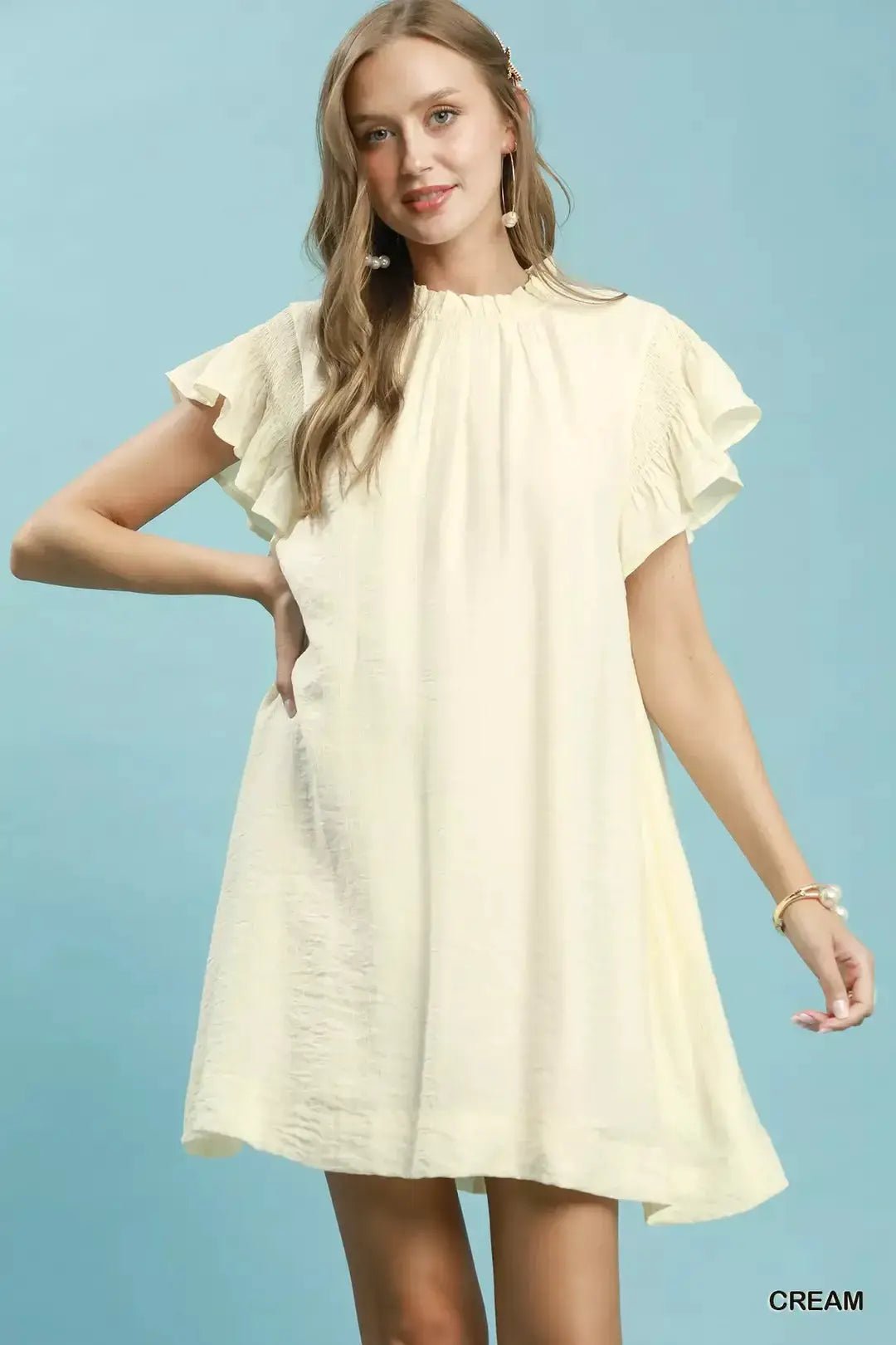 Umgee Ruffle Flutter Sleeve Dress - Fritsch & Co.