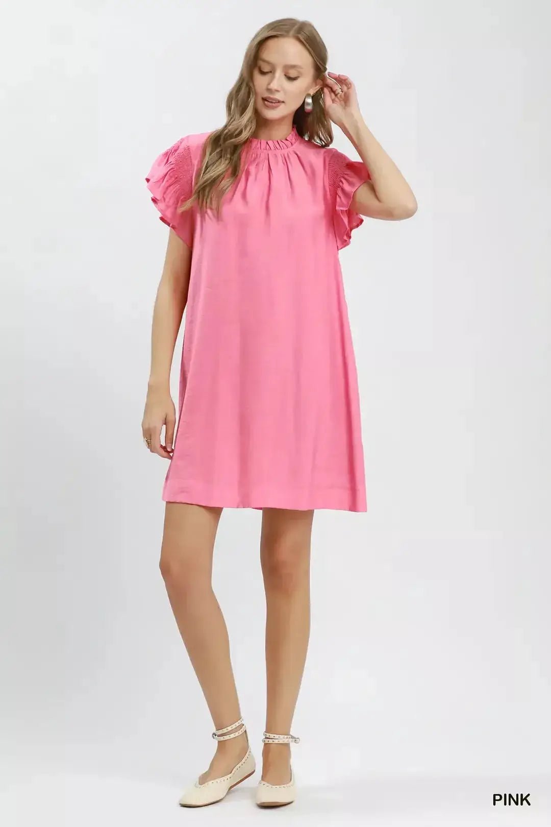 Umgee Ruffle Flutter Sleeve Dress - Fritsch & Co.