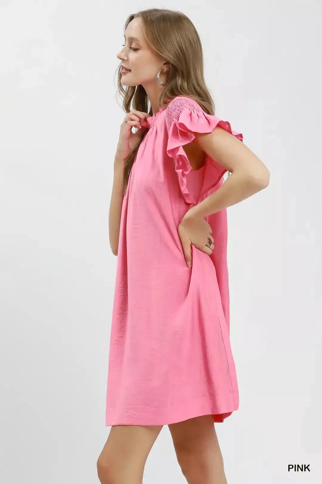 Umgee Ruffle Flutter Sleeve Dress - Fritsch & Co.