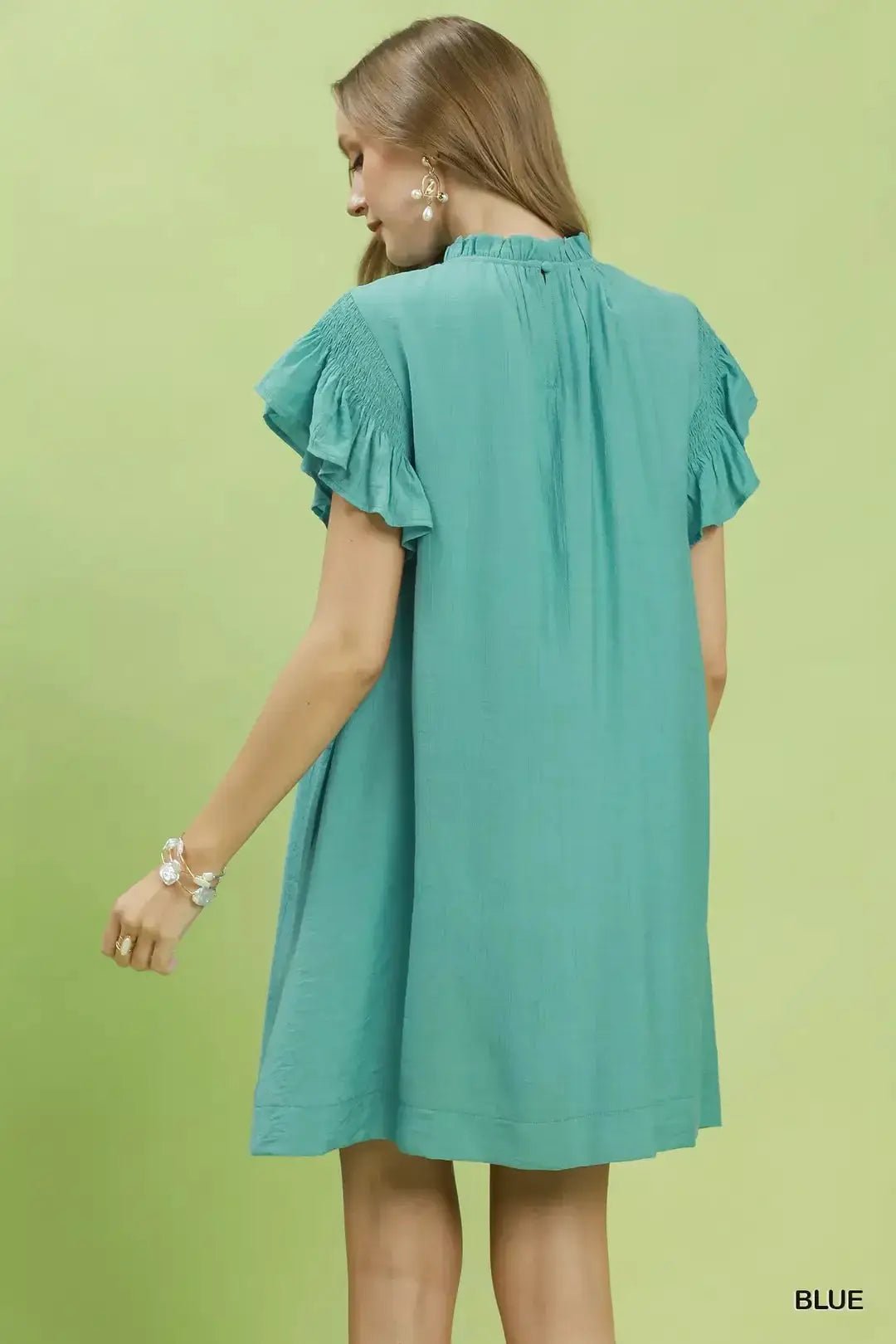 Umgee Ruffle Flutter Sleeve Dress - Fritsch & Co.