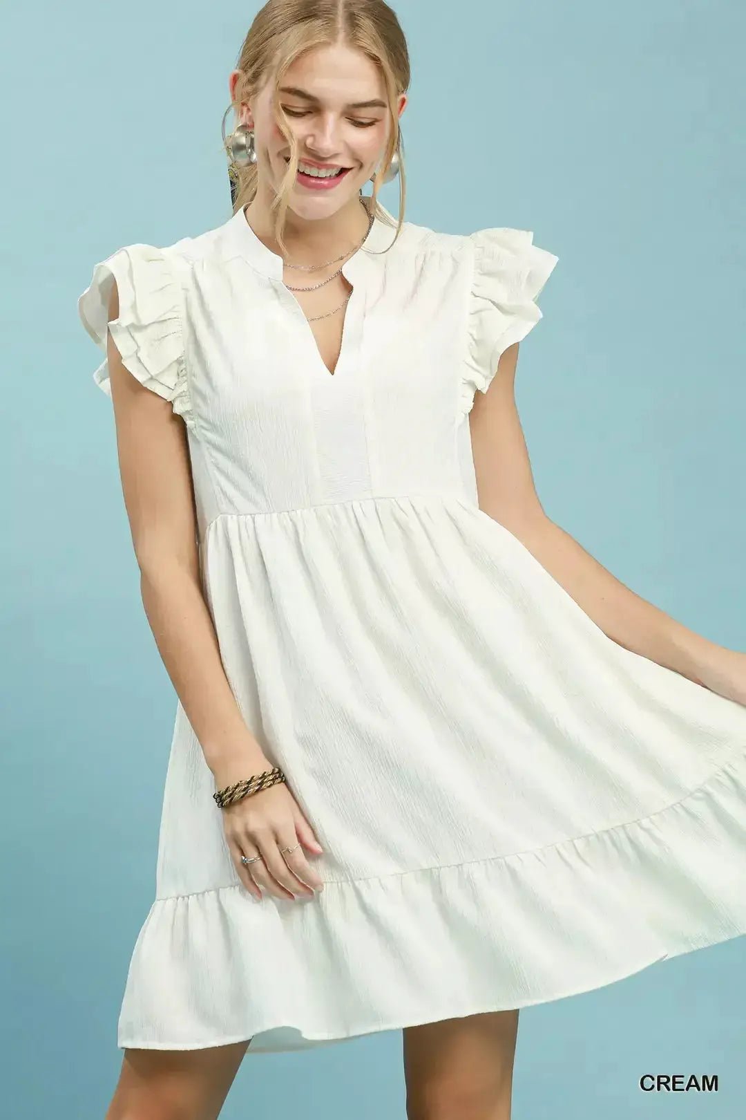 Umgee Ruffle Sleeve Babydoll Dress - Fritsch & Co.
