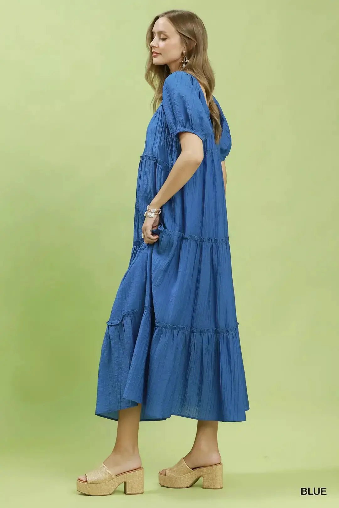 Umgee Textured Tiered Midi Dress - Fritsch & Co.