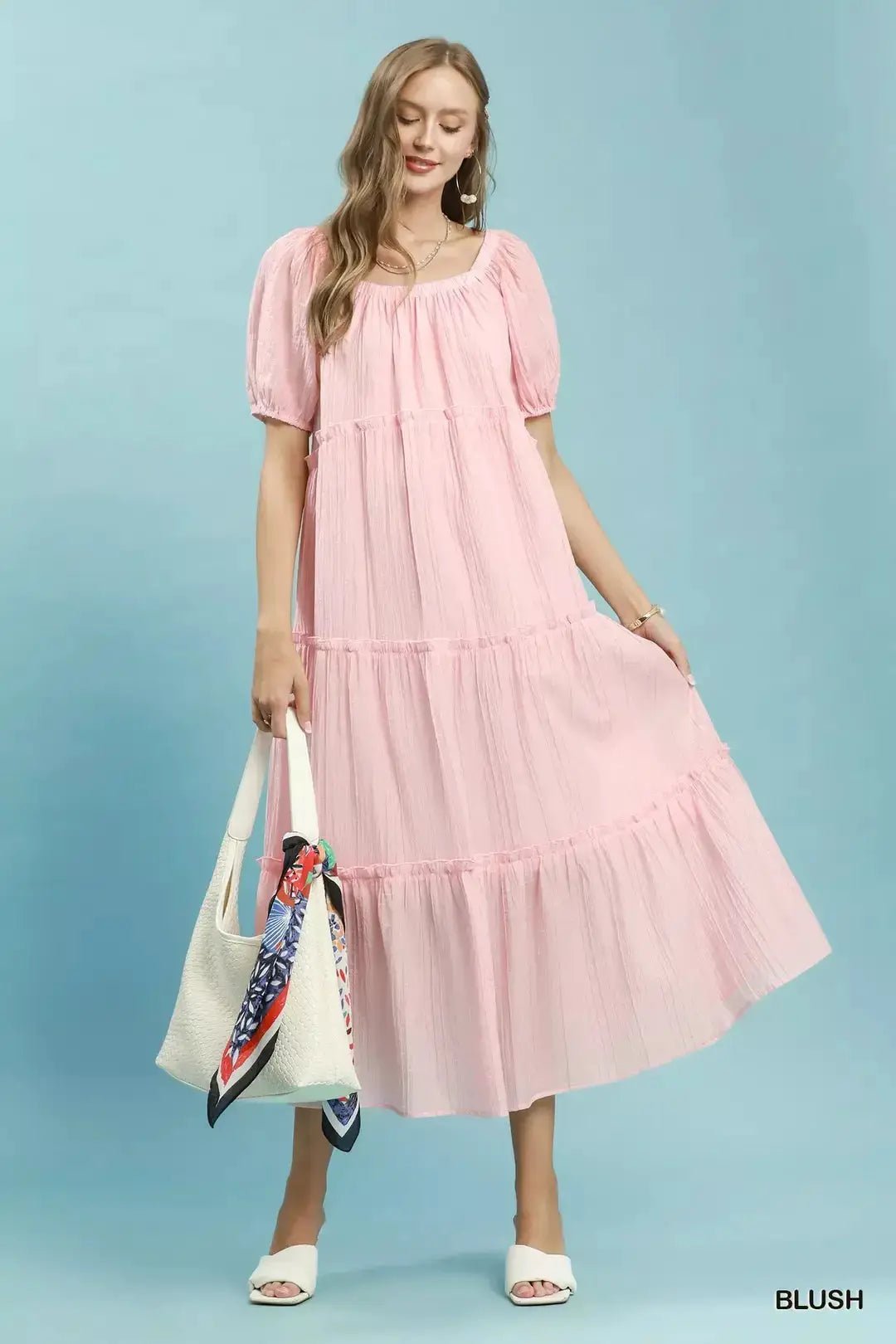 Umgee Textured Tiered Midi Dress - Fritsch & Co.