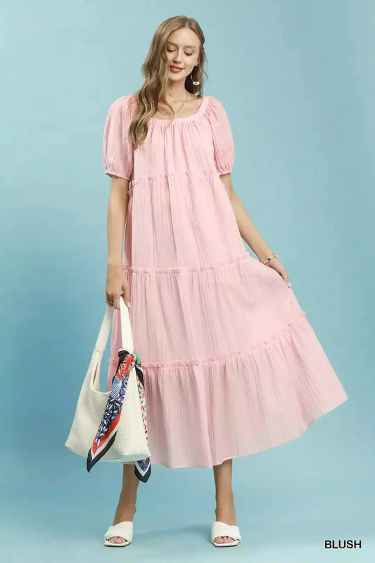 Umgee Textured Tiered Midi Dress - Fritsch & Co.