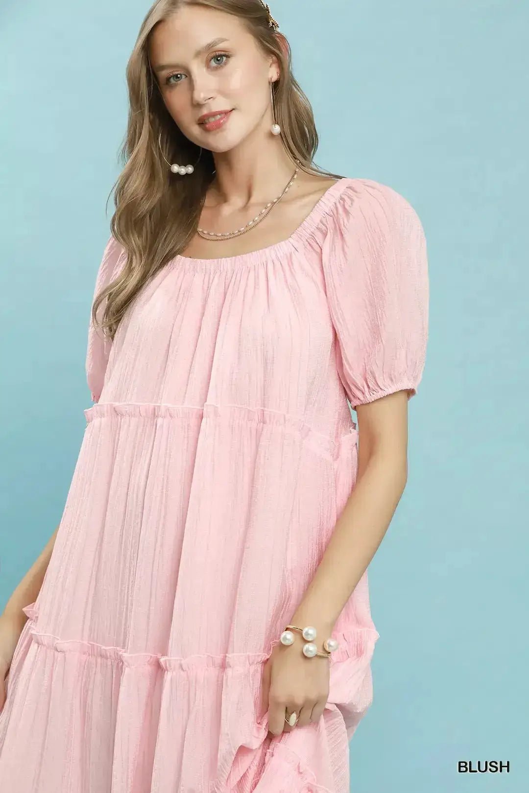 Umgee Textured Tiered Midi Dress - Fritsch & Co.