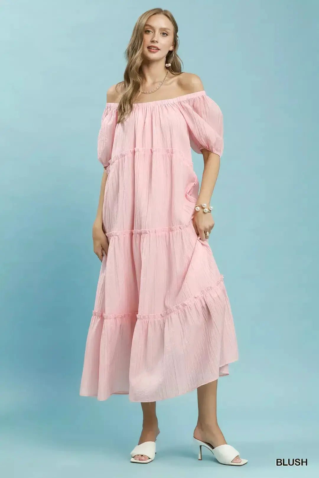 Umgee Textured Tiered Midi Dress - Fritsch & Co.