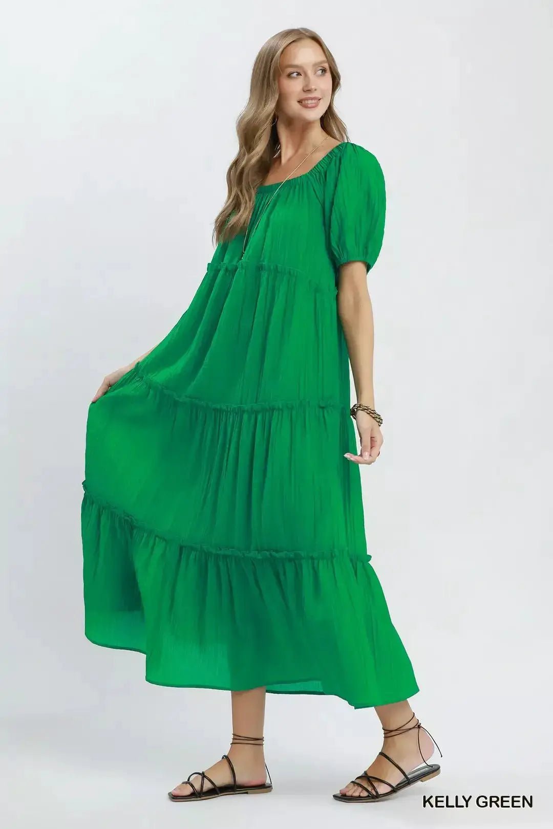 Umgee Textured Tiered Midi Dress - Fritsch & Co.