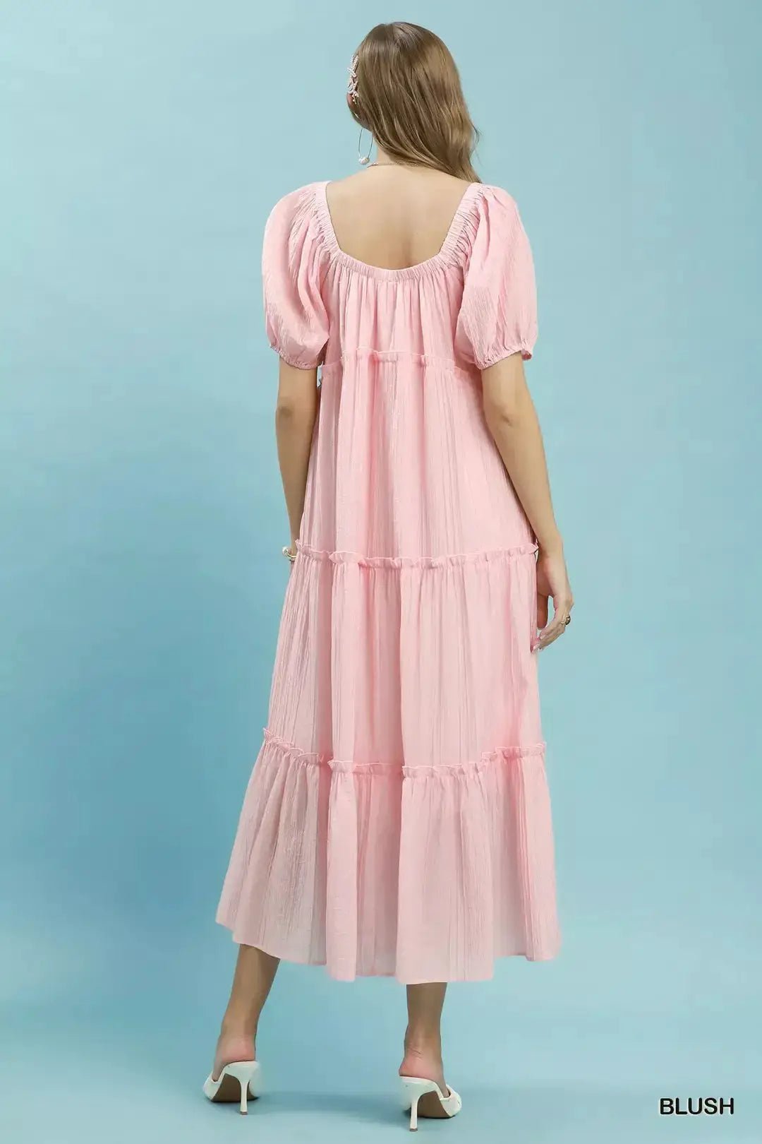 Umgee Textured Tiered Midi Dress - Fritsch & Co.