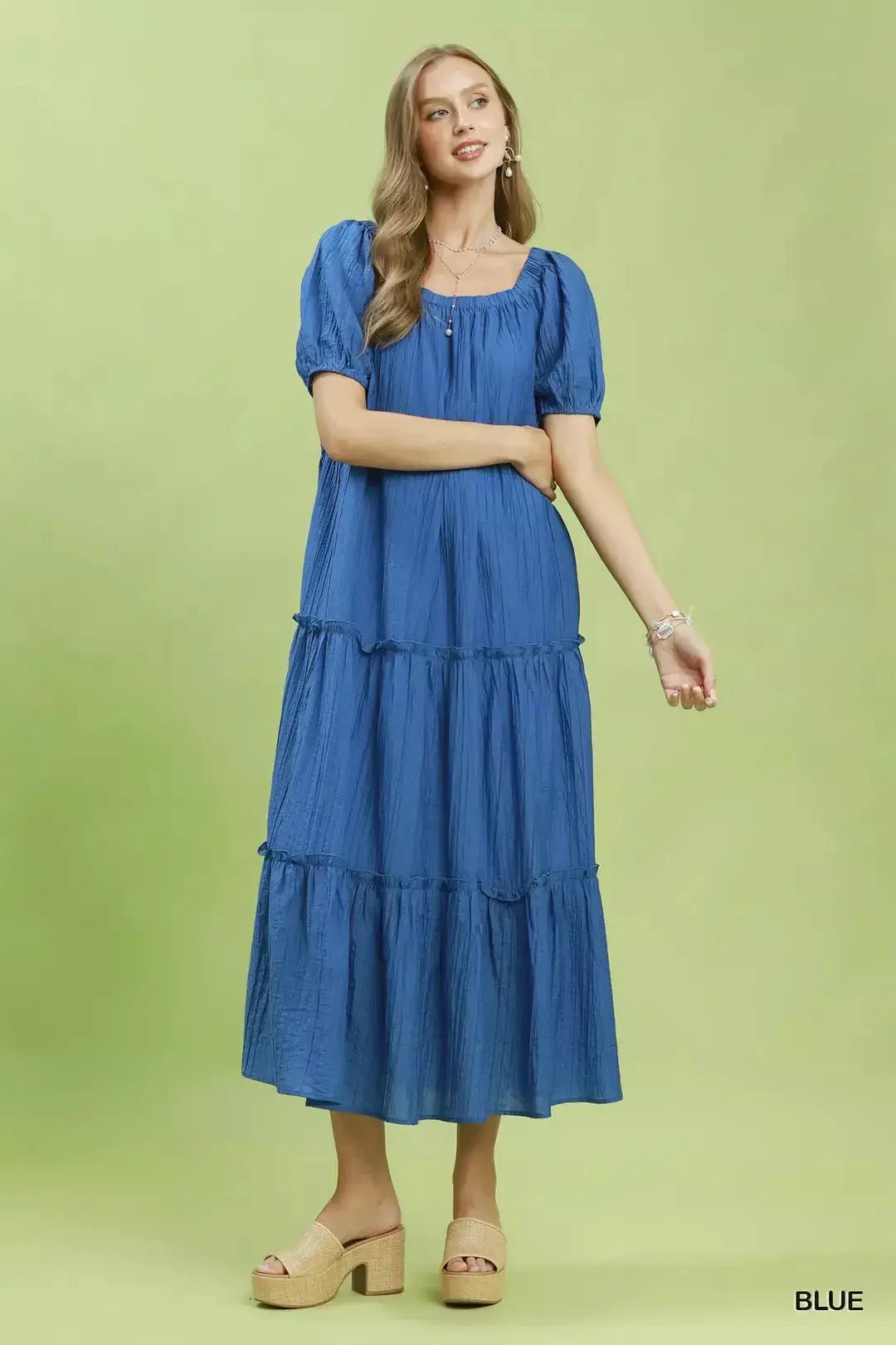 Umgee Textured Tiered Midi Dress - Fritsch & Co.