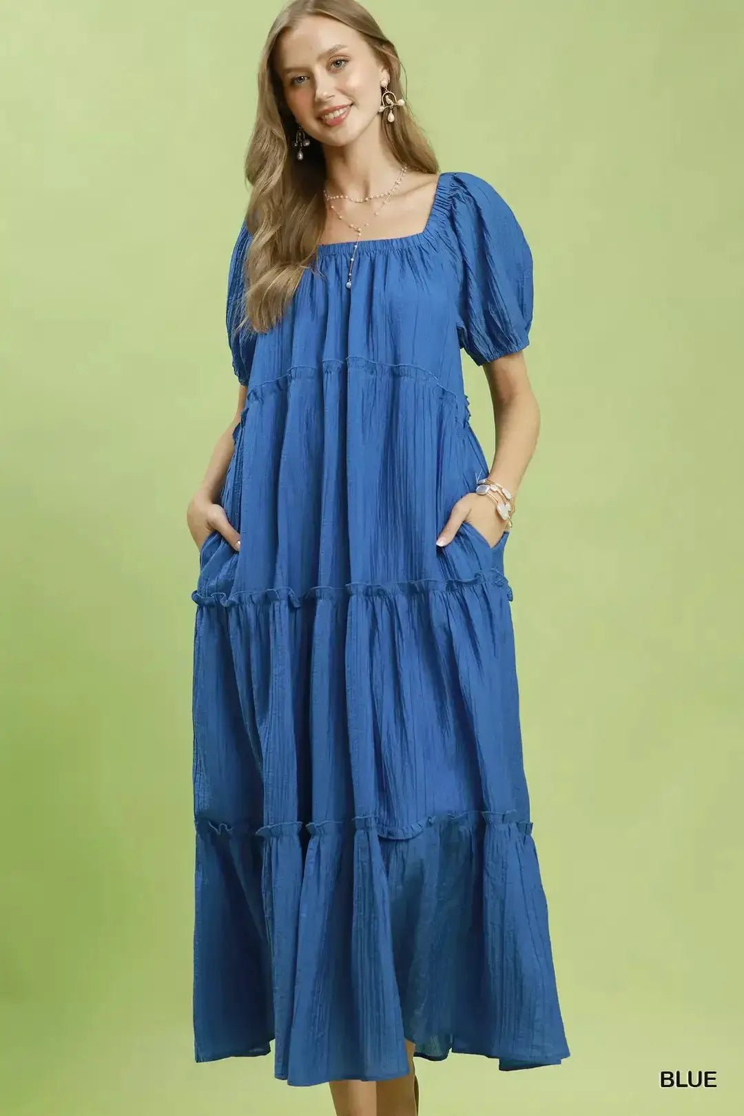 Umgee Textured Tiered Midi Dress - Fritsch & Co.