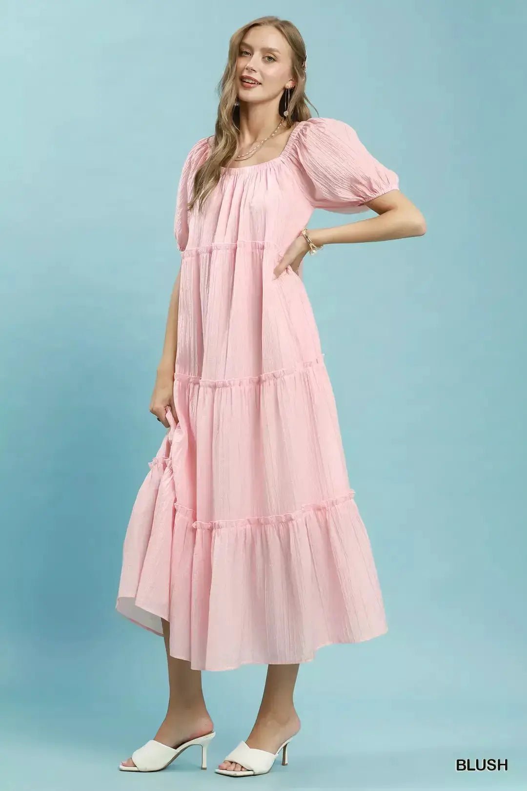 Umgee Textured Tiered Midi Dress - Fritsch & Co.